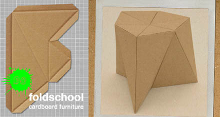 Kartonowe mebelki Recykling kartonu - kartonowe mebelki