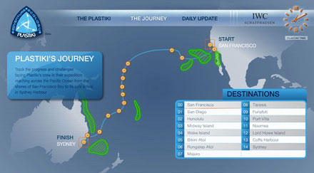 Trasa wyprawy przez Pacyfik ekologiczną łodzią Plastiki